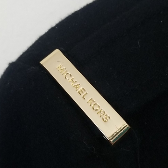 Black Michael Kors Asymmetrical Zipper Pea Coat - Picture 5 of 7